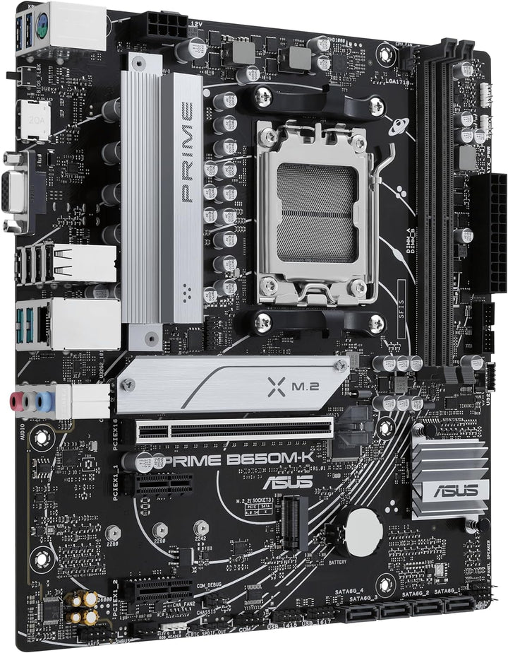 ASUS Prime B650M-K Mainboard Sockel AMD AM5 (Ryzen 7000, Micro-ATX, DDR5 Speicher, PCIe 5.0, BIOS Fl