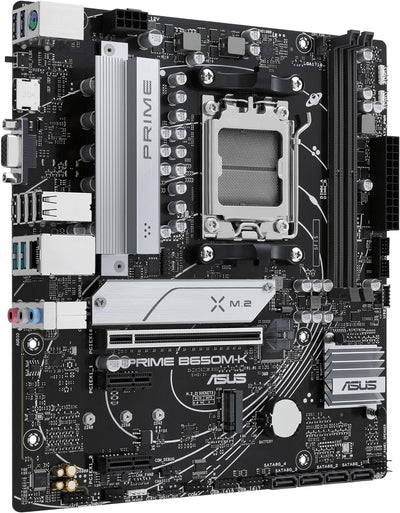 ASUS Prime B650M-K Mainboard Sockel AMD AM5 (Ryzen 7000, Micro-ATX, DDR5 Speicher, PCIe 5.0, BIOS Fl