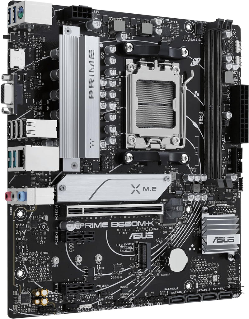 ASUS Prime B650M-K Mainboard Sockel AMD AM5 (Ryzen 7000, Micro-ATX, DDR5 Speicher, PCIe 5.0, BIOS Fl