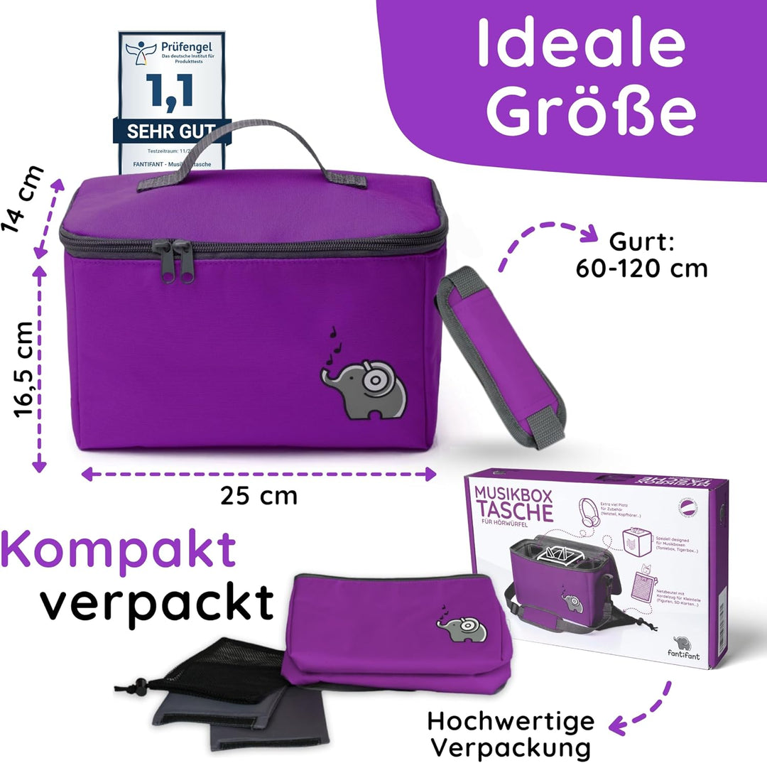 fantifant Musikbox Tasche für Toniebox [ + Netzbeutel für Tonie Aufbewahrung ] Flexible TRANSPORTTAS