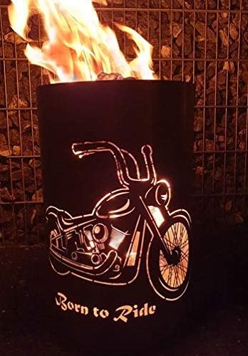 Coole Feuertonne/Feuerkorb mit Motiv Born to Ride