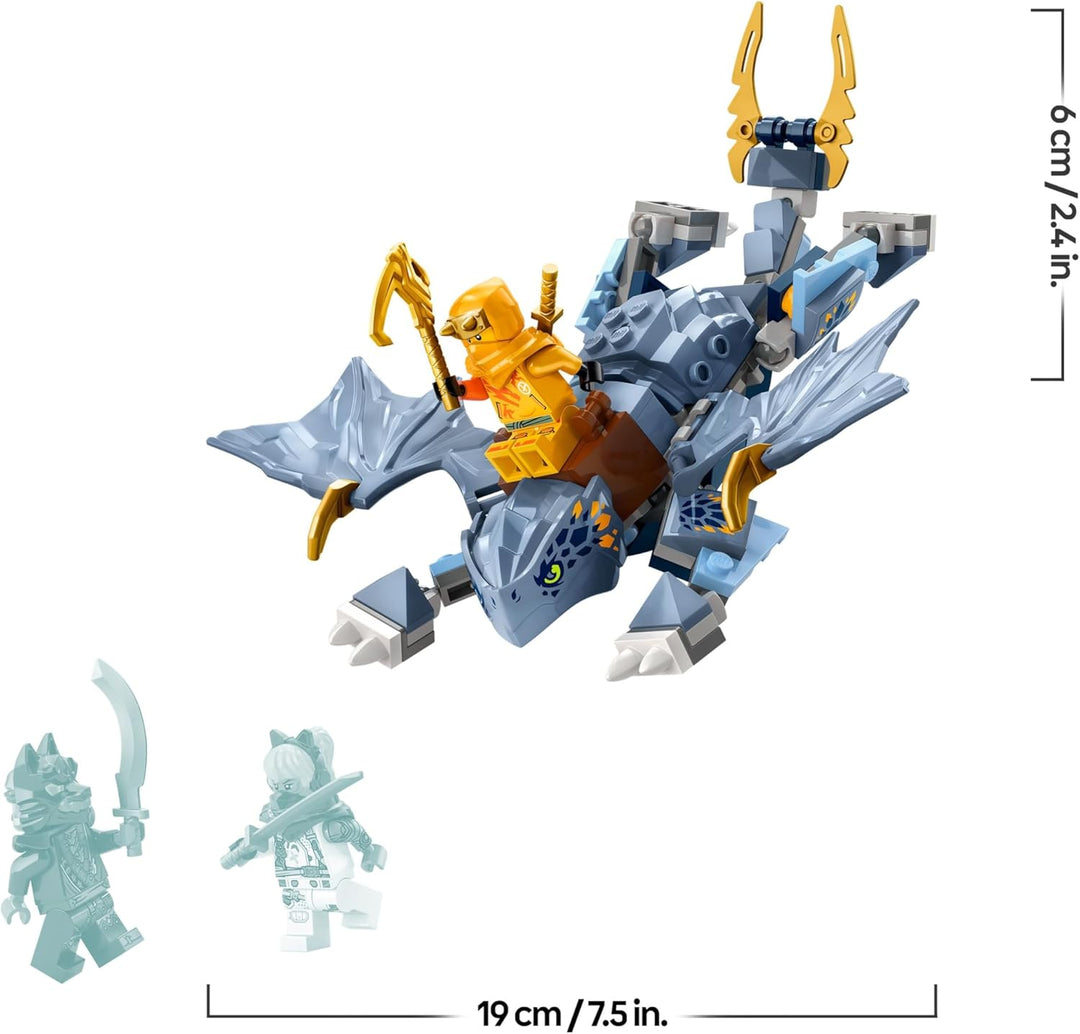 LEGO NINJAGO Riyu der Babydrache, Drachen-Spielzeug mit 3 Mini-Figuren, baubares Ninja-Spielzeug für