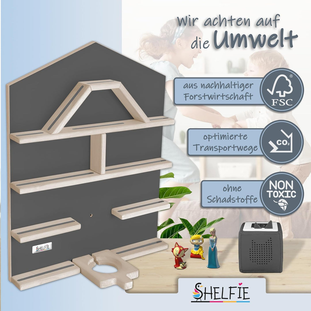Villa - magnetisches Tonie-Regal für Tonie Box inkl. Ladestation, ca. 50 Tonie Figuren und Kopfhörer