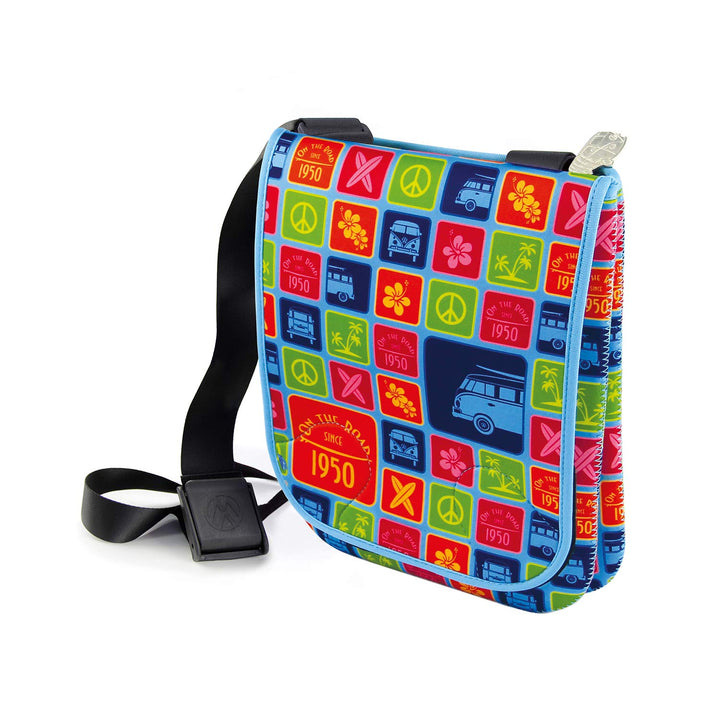 BRISA VW Collection - Volkswagen Grosse Neopren Schulter-Kultur-Umhänge-Tasche im T1 Bulli Bus Desig