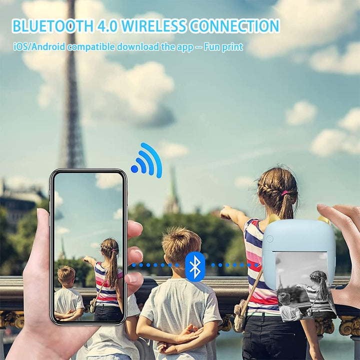 ZAKVOP Mini drucker, fotodrucker für Smartphone, Mini Printer Smartphone, Mini drucker für Smartphon