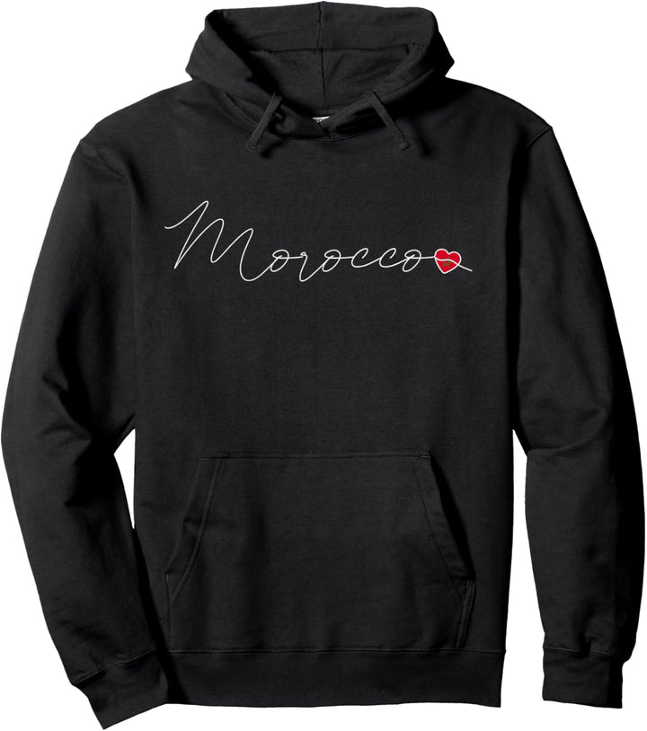 al-Maghrib Liebe Marokkanische Flagge und Herz auf Marokko Pullover Hoodie