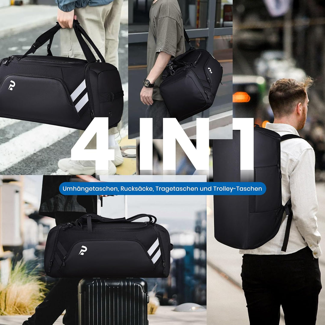 Sporttasche für Damen und Herren, 58L Reisetasche Gross Sporttasche mit schuhfach und Nassfach, Trai