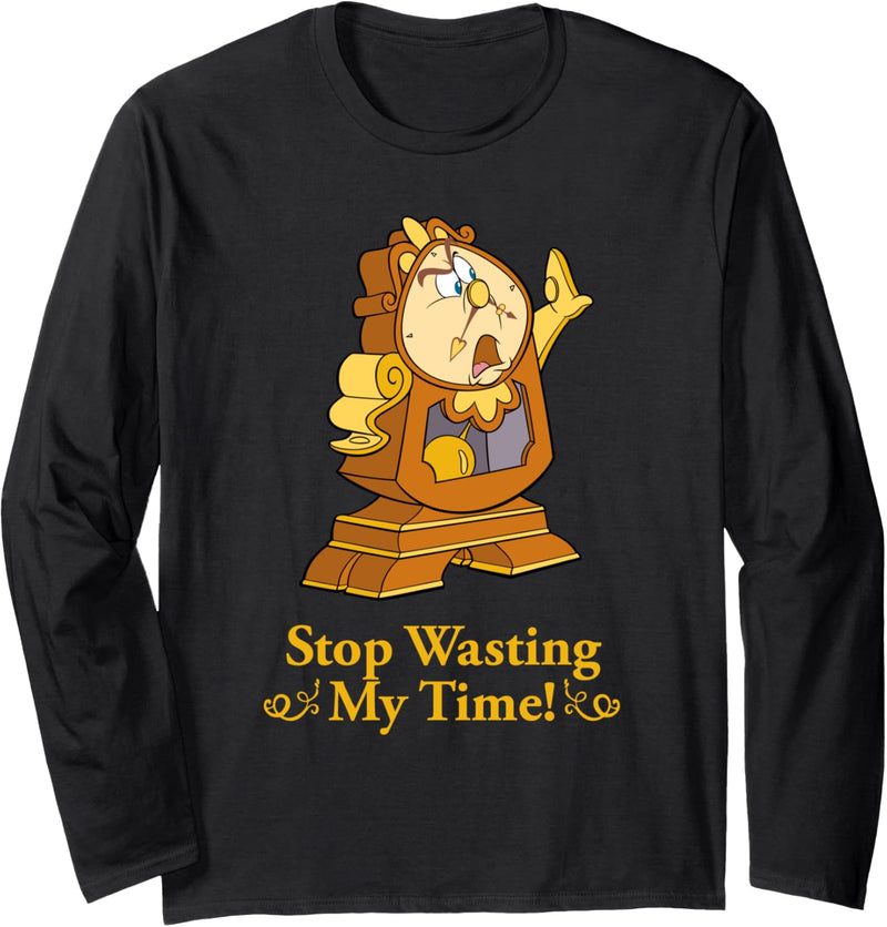 Disney Beauty and the Beast Cogsworth Stop Wasting My Time Langarmshirt