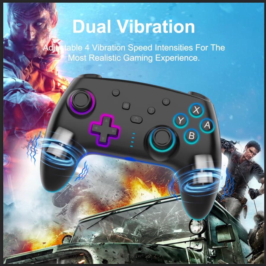 GEEKHAVE Switch Controller, wiederaufladbarer Remote Wireless Switch Lite Controller Gamepad Joypad