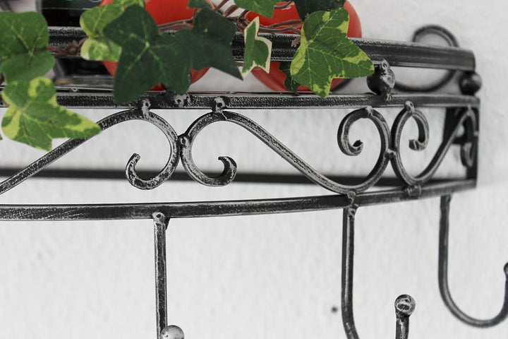 DanDiBo Wandregal 09919 Wandkonsole 50 cm Küchenregal aus Metall Topfhänger Kräuterregal