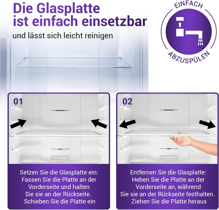 Viоks.pro Kühlschrank Glasplatte Ersatz für Gorenje Kühlschrank Einlegeboden Glas 163336 465 x 300 m