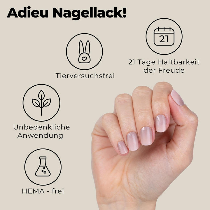 Original Miss Sophie Starterset I Selbstklebende Nagelfolien I Nagelaufkleber in Iced Coffee & Rosew
