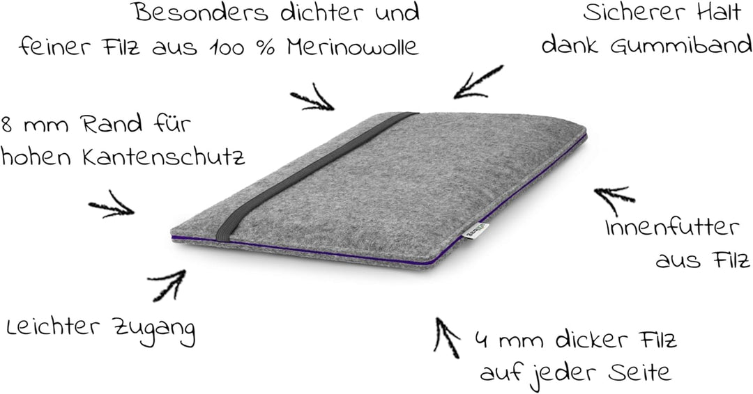 Stilbag massgeschneiderte Tablet-Hülle FINN | Tablettasche aus Filz | Tablet Schutzhülle | Tasche Ma