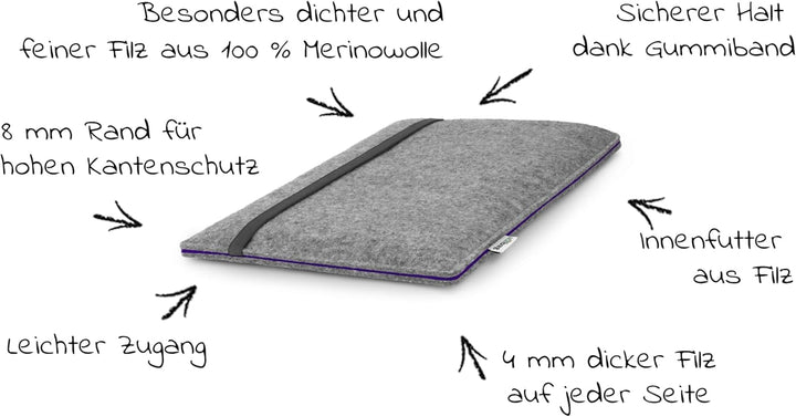 Stilbag massgeschneiderte Tablet-Hülle FINN | Tablettasche aus Filz | Tablet Schutzhülle | Tasche Ma