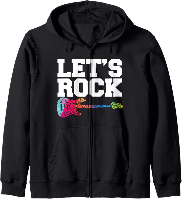 Lets Rock I Rock n Roll Gitarre I Musiker Gitarren Kapuzenjacke