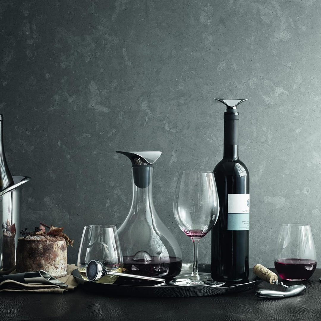 Georg Jensen Wine & Bar Set 2 Stück (Winepourer + Stopper), Edelstahl, Stainless Steel 14.9 x 21.3 x