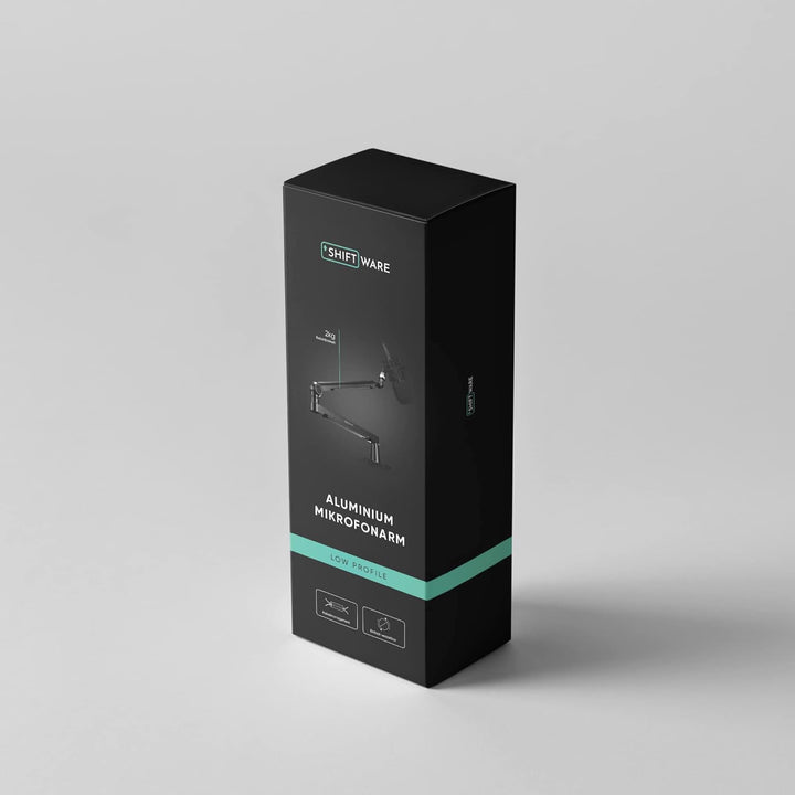 Shiftware Mikrofonarm Low Profile - Professionelle Tischhalterung inkl. Universal-Adapter, voll vers