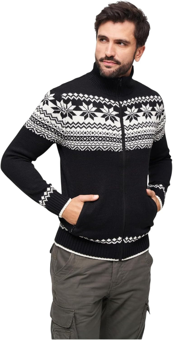 Brandit Herren Norwegian Cardigan Strickjacke (1er Pack) 3XL Schwarz, 3XL Schwarz