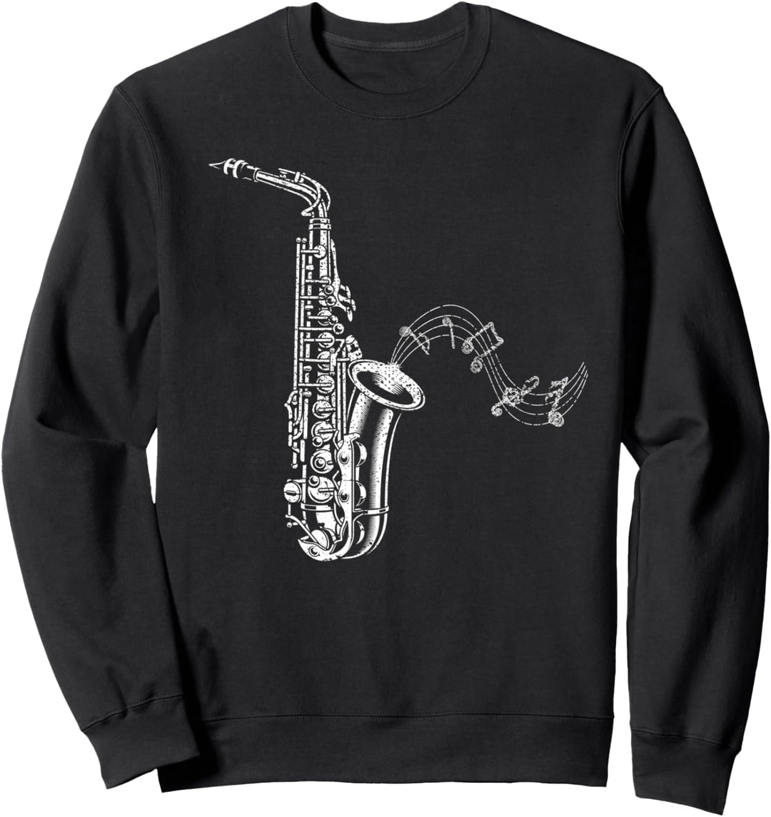 Musik Noten Saxophonist Jazz Musiker Saxophon Sweatshirt