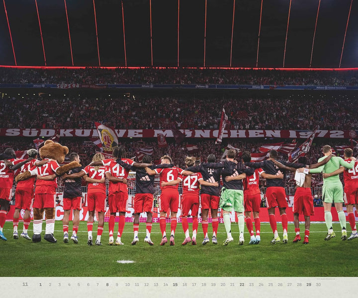 N Neumann - FC Bayern München 2026 – Wandkalender 60x50 cm mit 12 Monatsblättern, deutschem Kalendar