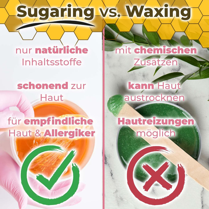 Sugaring Paste Mrs. Sugar 1x Zucker-Spatel, Strong Zuckerpaste Haarentfernung 550g (Strong), Strong