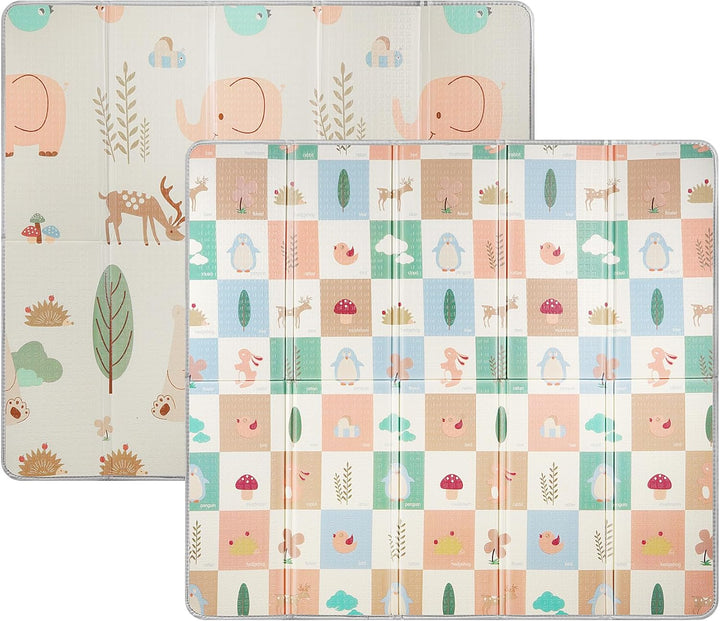 Krabbelmatte Baby 180x200cm, Faltbare Spielmatte mit Weicher Dämpfender Isolierung, Wasserfeste & ru