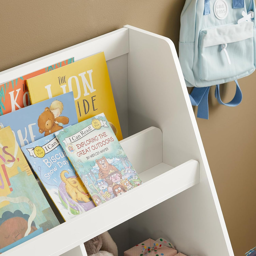 SoBuy KMB83-W Kinderregal mit Einer herausnehmbaren Spielzeugtruhe Bücherregal Kinder Kinderzimmer R