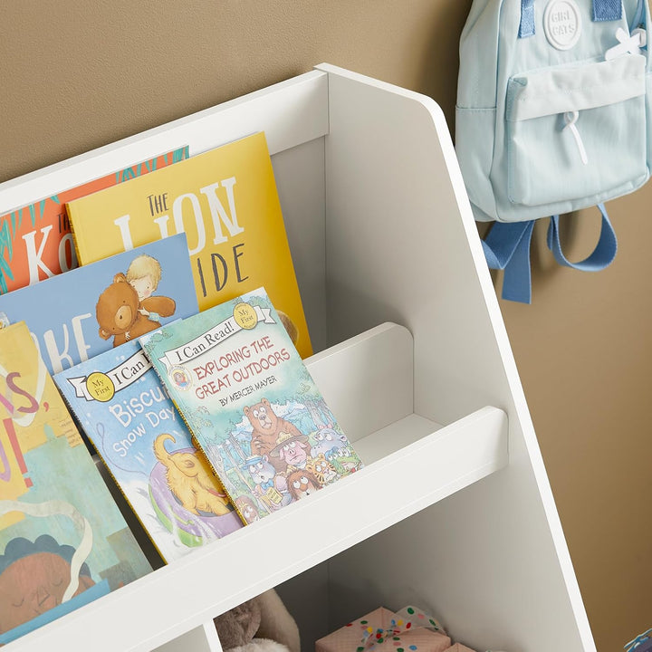 SoBuy KMB83-W Kinderregal mit Einer herausnehmbaren Spielzeugtruhe Bücherregal Kinder Kinderzimmer R