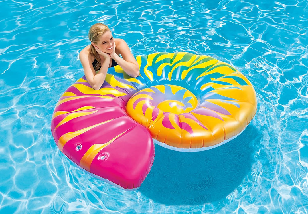 Intex 58791EU - Aufblasbare Luftmatratze Muschel, Vinyl, Mehrfarbig, 157x127x25 cm