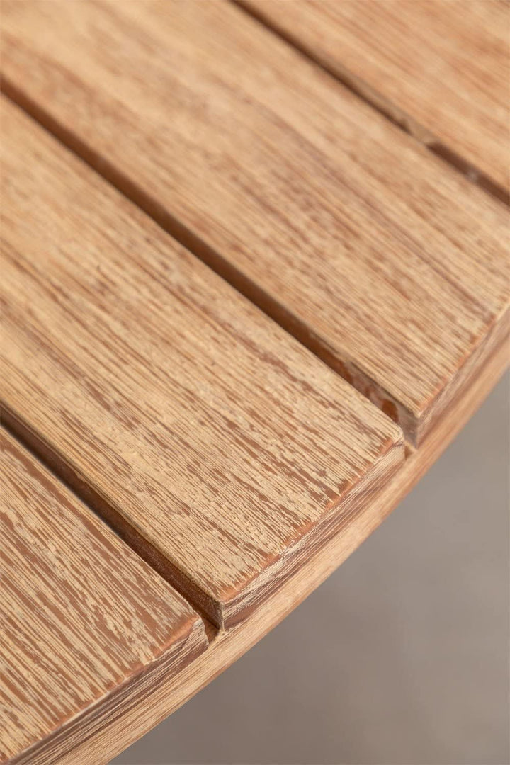 SKLUM Runder Gartentisch aus Holz Naele Ø120 cm, Ø120 Cm