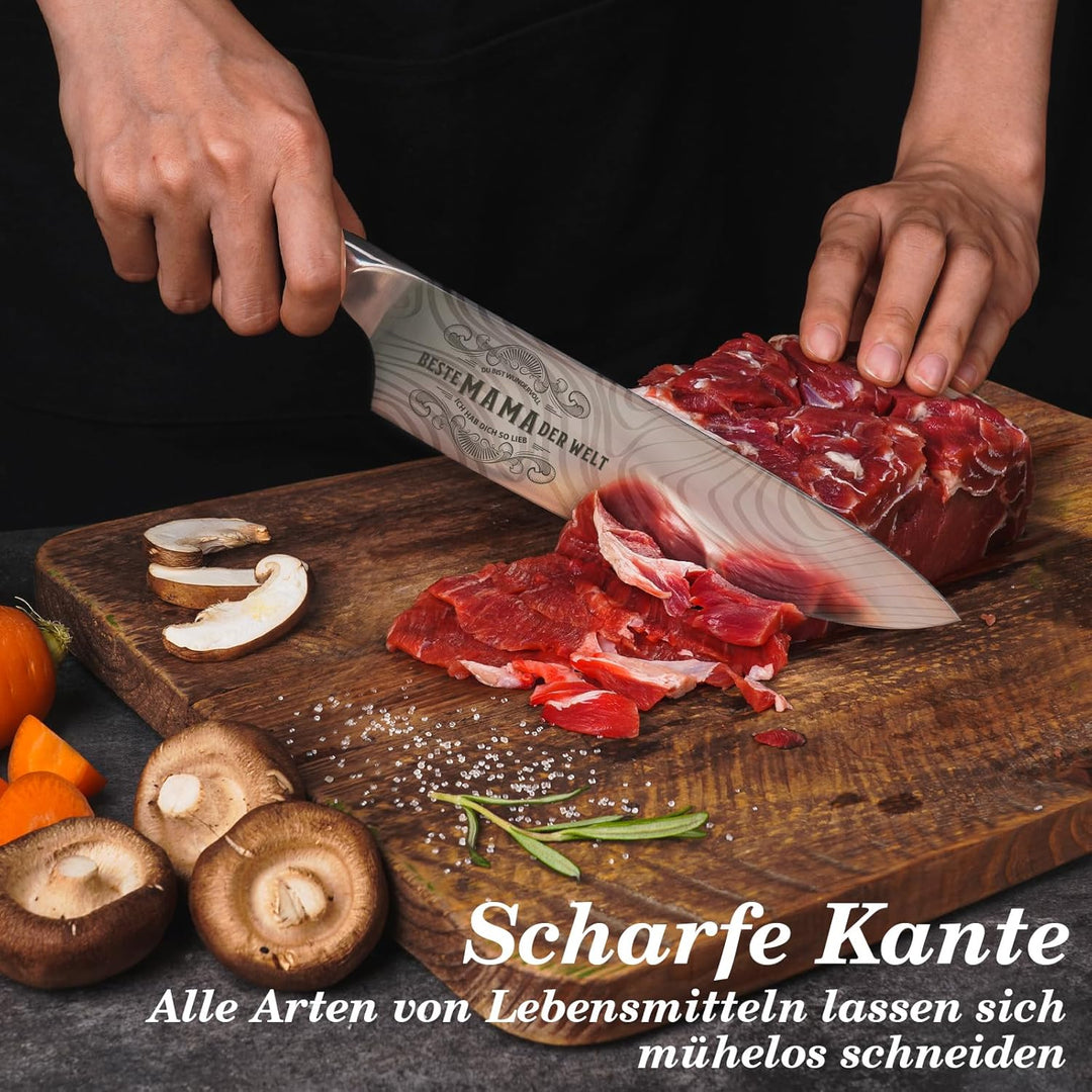 Küchenmesser Scharf Geschenke für Mama Weihnachten - 34 Cm Kochmesser Profi Messer, Weihnachtsgesche