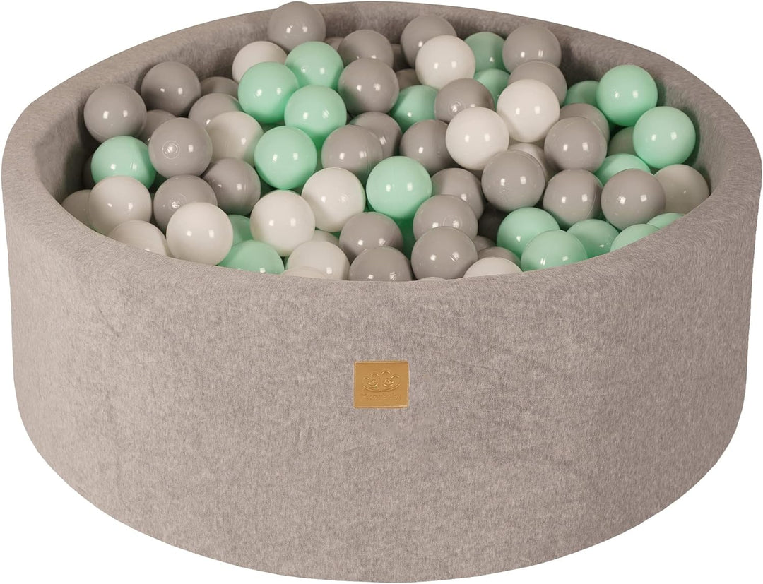 MEOWBABY Soft Foam Rundes 90 x 30 cm Bällebad mit 200 Stück Bällen für Babys & Kleinkinder - Baby-La