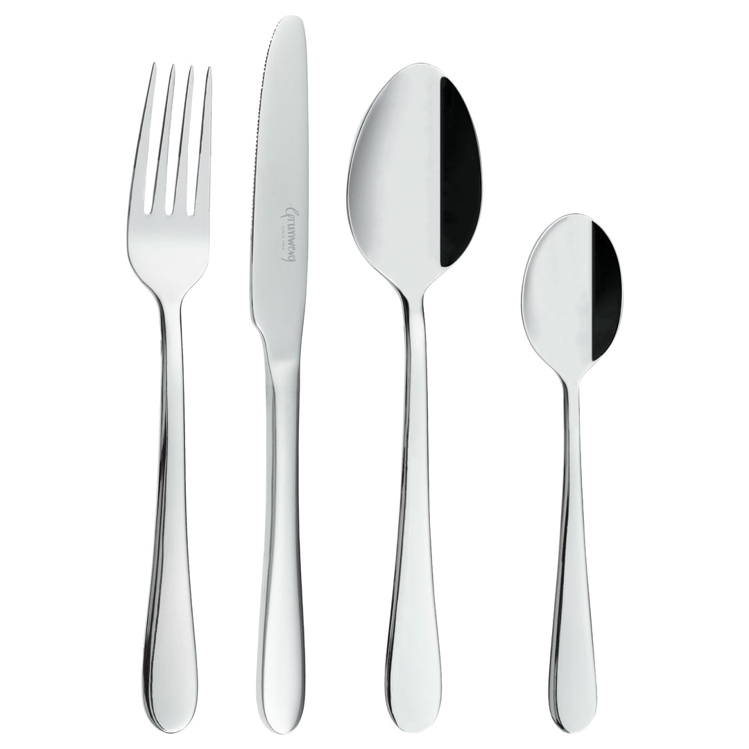 Grunwerg Luxus 24-teilig Besteck Set in einer Geschenkbox – WINDSOR STIL, 18/10 Edelstahl, gemischte
