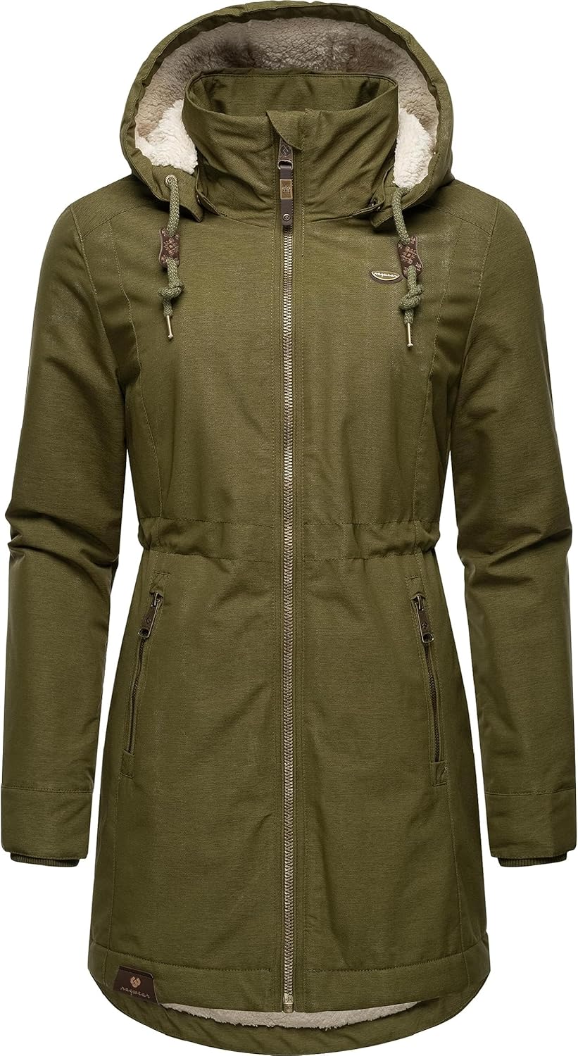 Ragwear Damen Wintermantel Warmer Parka lang wasserdicht mit Abnehmbarer Kapuze Dakkota XS-6XL S Lig