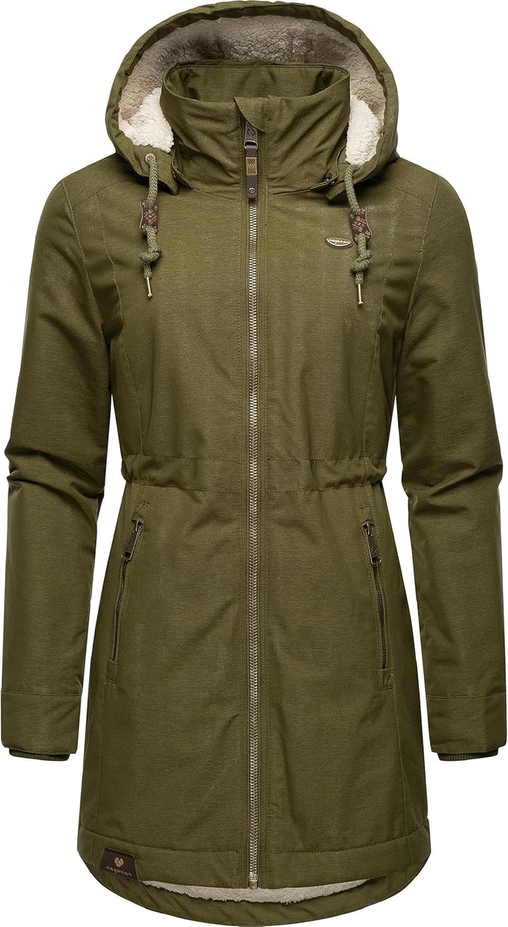 Ragwear Damen Wintermantel Warmer Parka lang wasserdicht mit Abnehmbarer Kapuze Dakkota XS-6XL S Lig