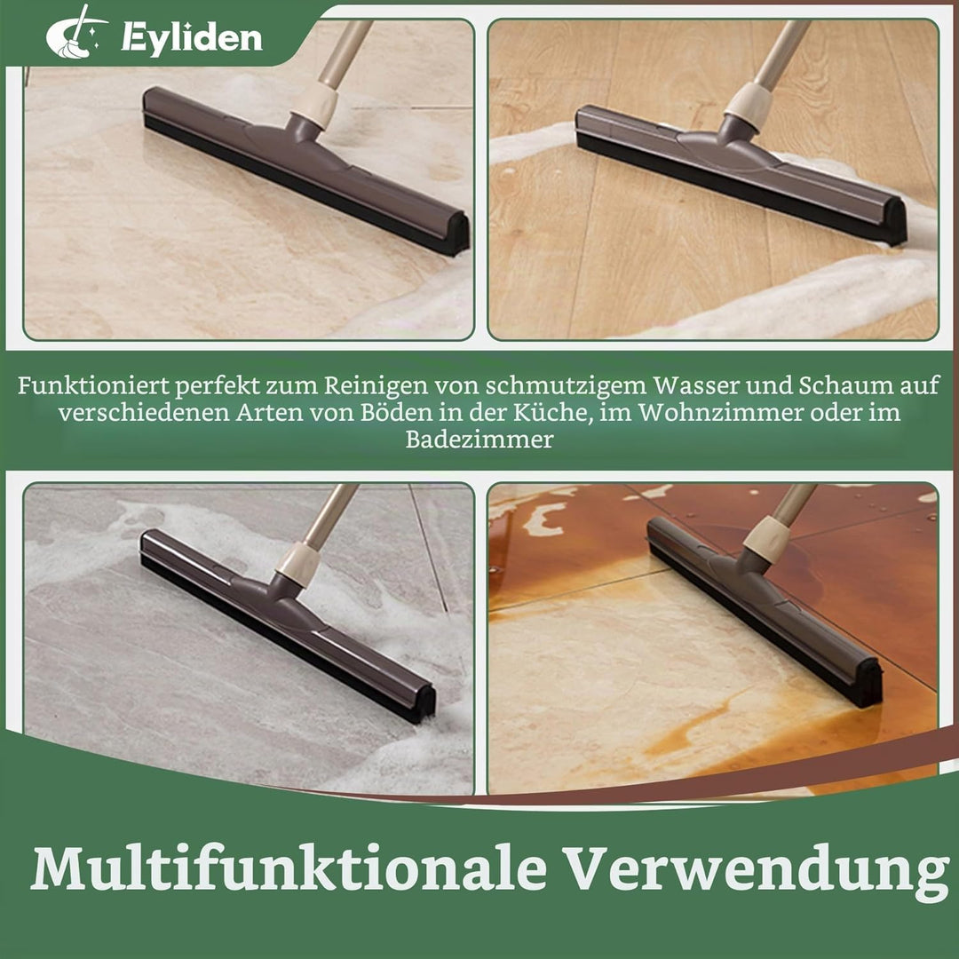 Eyliden Wasserschieber Bodenabzieher, Wasserschieber 45cm mit Teleskopstiel, Wasser Abzieher für Bod