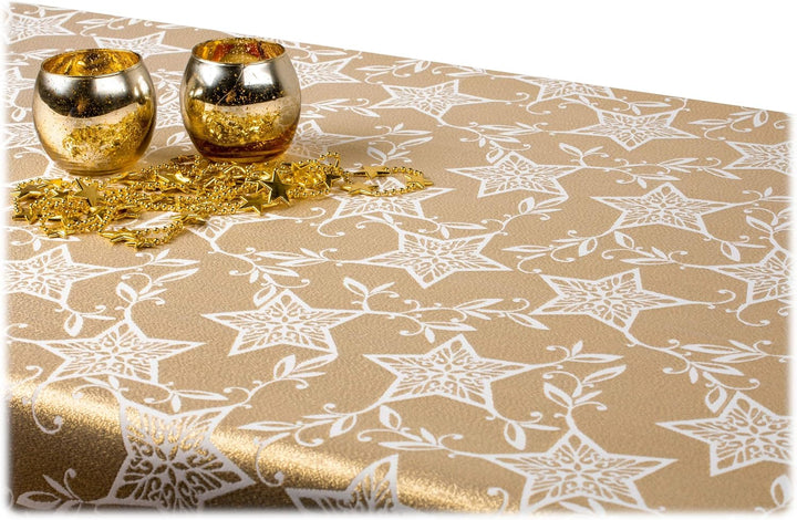 GOLDMAR Weihnachtstischdecke Fleckenresistente Schmutzabweisend Zweiseitig Tischdecke Weihnachten Ad