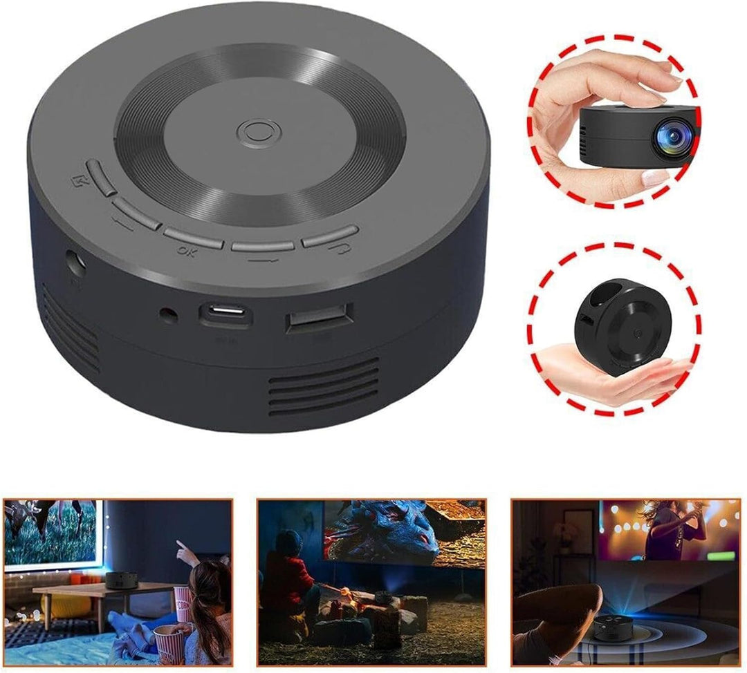 Tragbarer Miniprojektor mit WLAN und, Optimale Bildqualität, Integrierter Lautsprecher, Mobile Strom