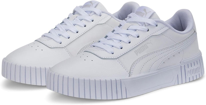 PUMA Mädchen Carina 2.0 Jr Sneaker, Puma White Puma White Puma Silver
