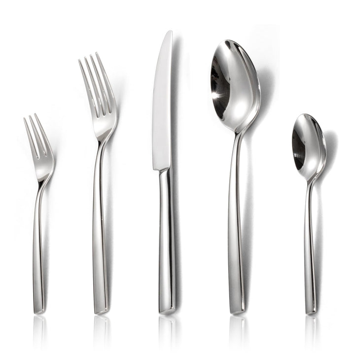 Alata Konrad 18/10 Edelstahl Poliert, Besteck Set 6 Personen, Essbesteck 30 teilig, Monobloc-Messer,