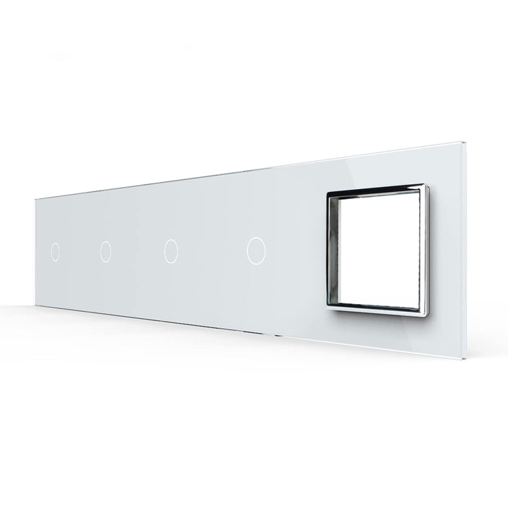 LIVOLO Nur Glasblende 5 Fach für Lichtschalter und Steckdose VL-C7-C1/C1/C1/C1/SR-11 Weiss