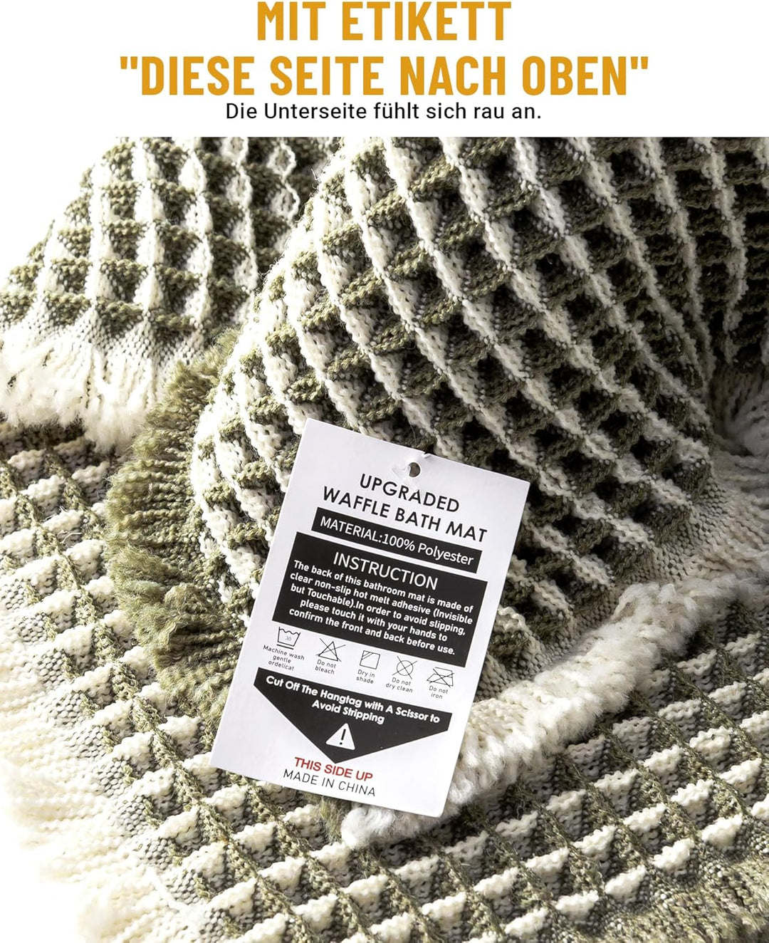 Grosses Badteppich Set, Badematte Grün, Badezimmerteppich Set 2 Teilig, Boho Bath Mat, Badezimmermat