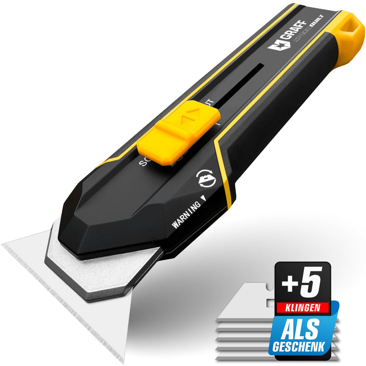 4in1 Cuttermesser Profi mit Trapezklingen – Schabermesser Sicherheitsmesser Universalmesser Teppichm