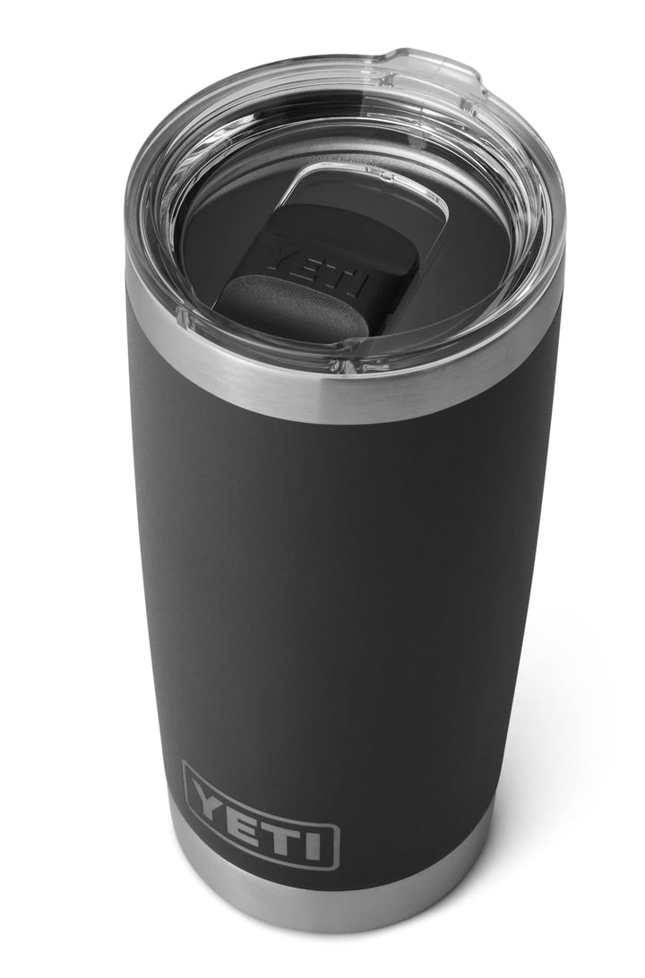 YETI Rambler Becher, 590 ml, Edelstahl, vakuumisoliert, mit MagSlider-Deckel Black 20oz (591ml), Bla