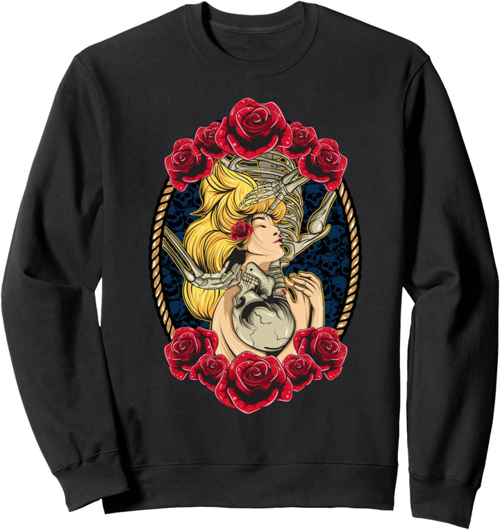 Rosen Frauen Skelett Trad Romantisches Pastell Gothabilly Sweatshirt