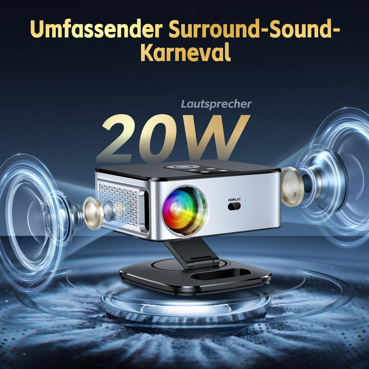 Beamer【1500 ANSI & Google TV】 HORLAT Beamer 4K Heimkino, Full HD 1080P WiFi6 Bluetooth, Autofokus/Tr