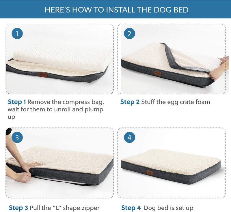 Bedsure orthopädisches Hundebett Grosse Hunde - 112x81x7.6cm Hundekissen flauschig Hundematte waschb