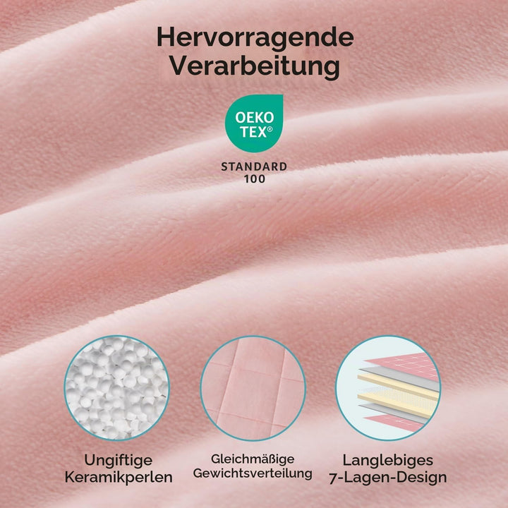 Cottonblue Gewichtsdecke 150x200cm 7kg- Sherpa Fleece Entspannungsdecke Erwachsene Zur Verbesserung