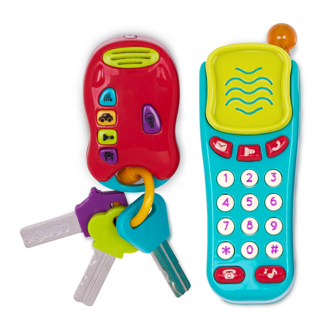 Battat – Sensorik Spielzeug – Baby Spielzeug Schlüssel und Handy – Spielzeugtelefon und Schlüsselbun