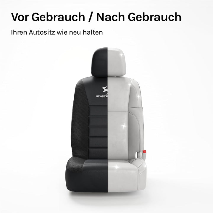 WOLTU 2er Sitzbezüge Auto Einzelsitzbezug universal Grösse, Komplettset, schwarz, schwarz